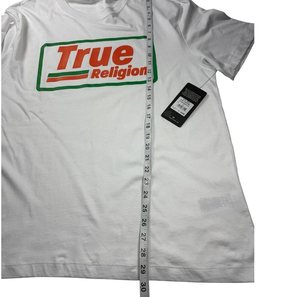 True Religion Mens Optic White‎ SS High Density Graphic Logo T-Shirt Size XL NWT